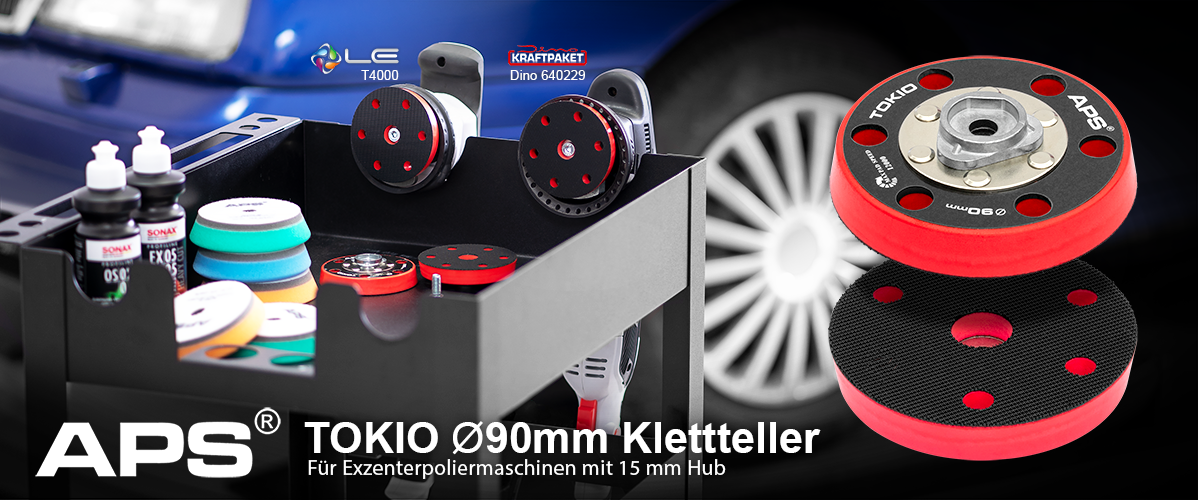 APS Tokio Klettteller 90mm für Exzenterpoliermaschinen mit 15mm Hub - jetzt im Shop erhältlich!